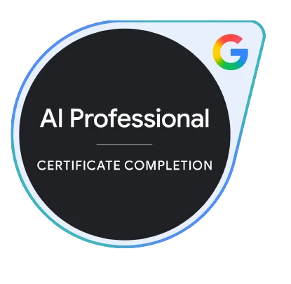 Badge Google AI Professional, certificat complet